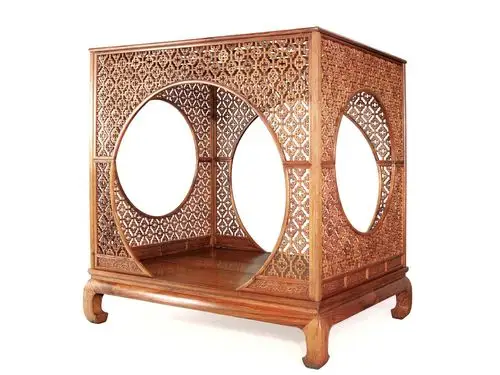 红木古典高低床丨实木红木床丨明式架子床丨雕刻架子床价格