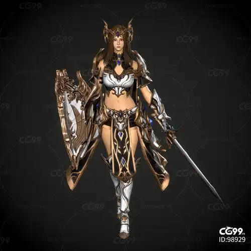 神圣女战士 盾牌 铠甲 美女将士