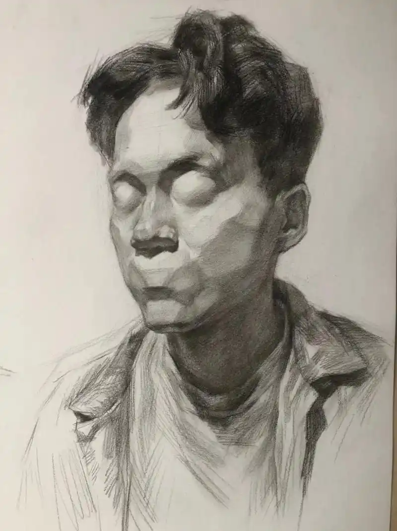 素描头像体块#素描头像基础 #美术高考 - 抖音