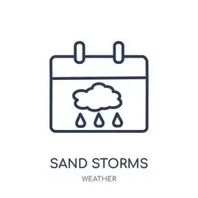 沙尘暴线性符号设计从天气收集.