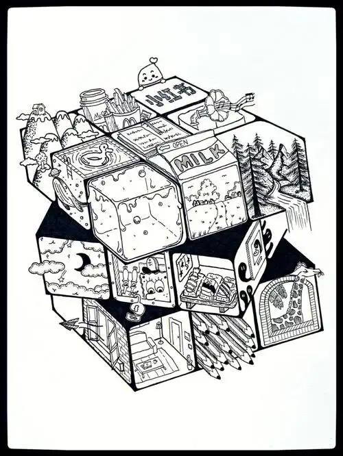 虽然不会玩魔方但我会画魔方