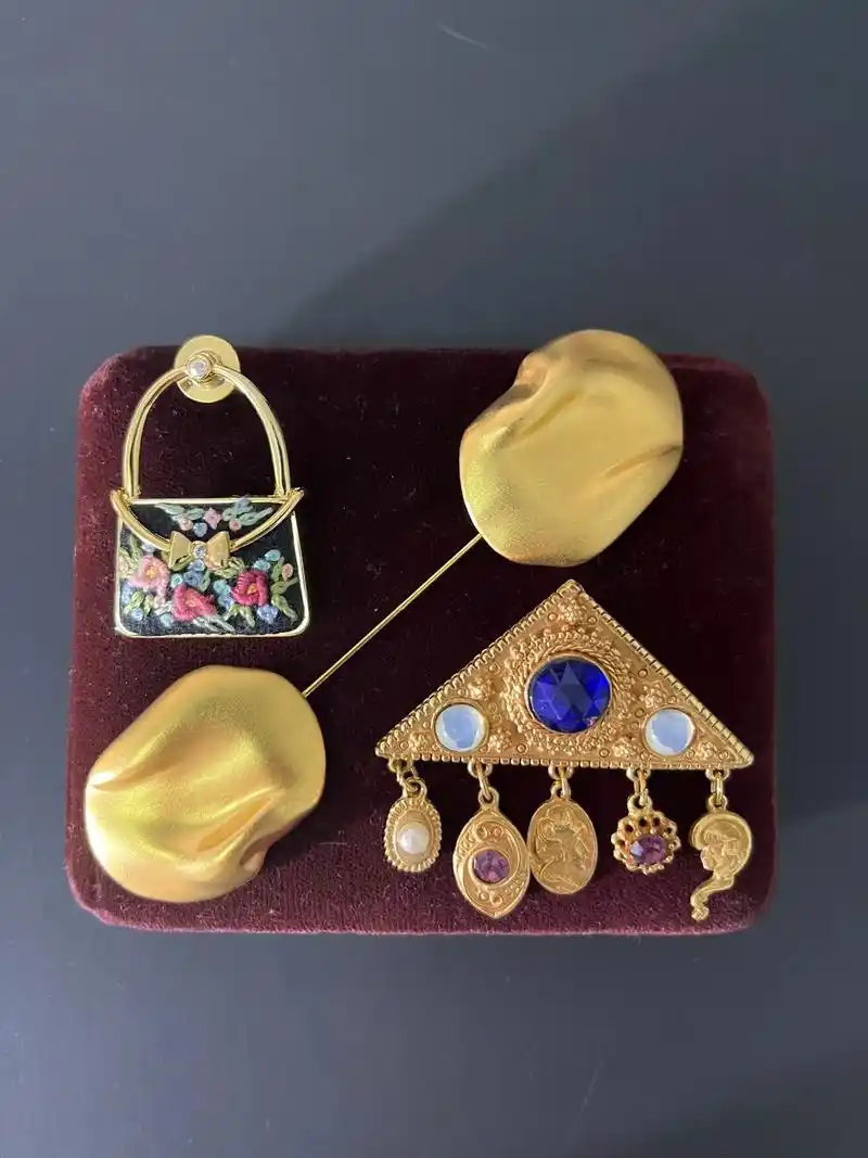 古董首饰宫廷复古胸针中古耳夹项链