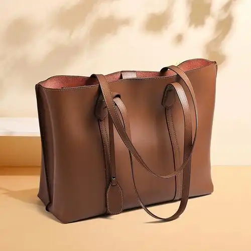 包包女包2021新款潮真皮大容量手提单肩托特包小众设计通勤包软皮