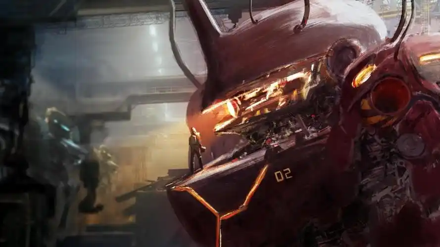 炫酷暗黑系机甲霸气手绘插画,高清图片,艺术壁纸-回车桌面