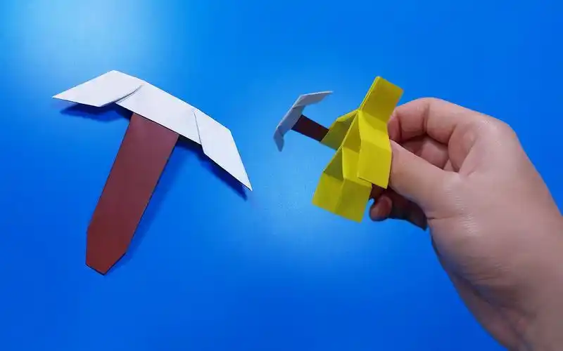 镐头怎么折我的世界大宝剑折纸教程教你怎么折钻石剑折纸镐头怎么折