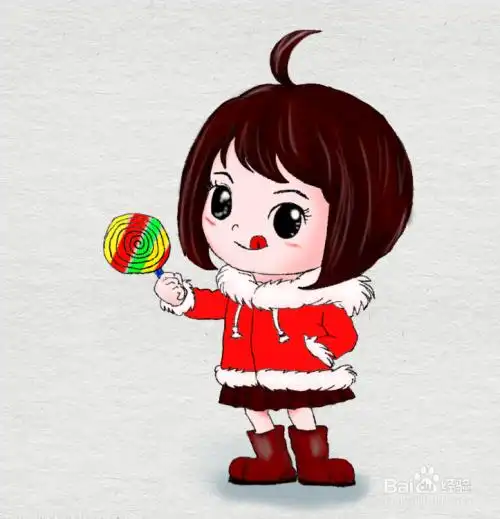 吃糖果的少女动漫简笔画