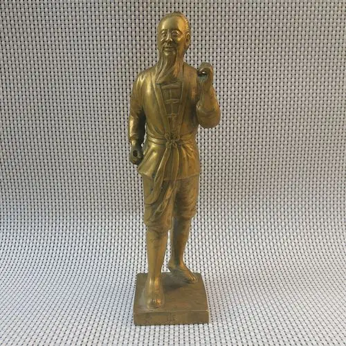 荣宝斋鲁班铜像摆件 木工祖师爷纯铜鲁班站像批发