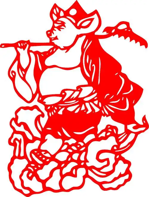 剪纸fv85西游记猪八戒神话人物儿童幼儿园装饰画定做喜字