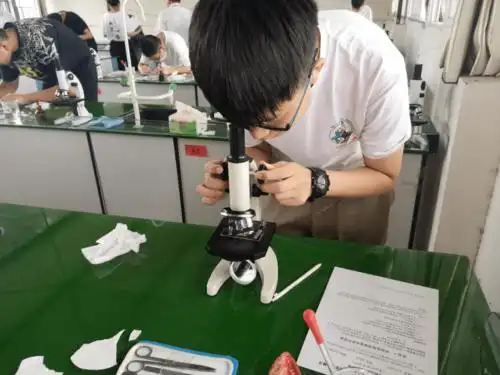 县教育局到七星学校巡视生物实验操作考试工作