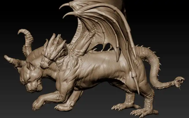 大怪兽奇美拉zbrush雕刻