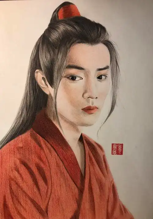 肖战魏无羡陈情令彩铅人物手绘