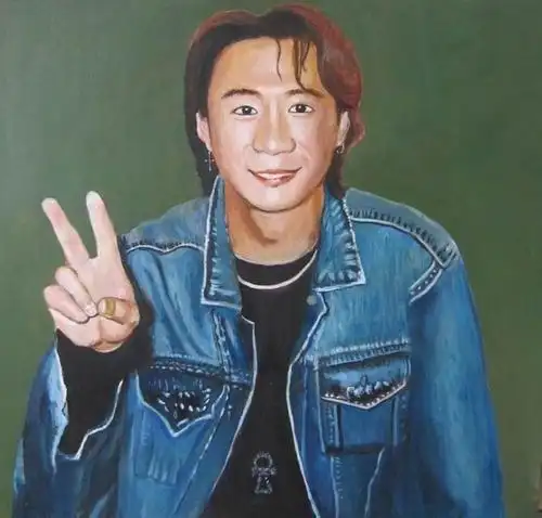 黄家驹像油画-孝感市-应城市蒲阳小学刘学