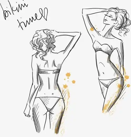 手绘比基尼美女