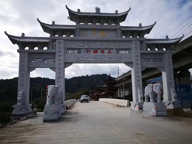 广东农村牌坊现代村庄门楼牌坊样式图片大全