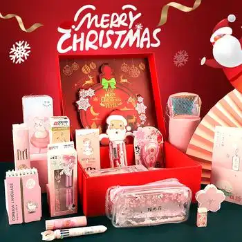 圣诞节梦幻女神独角兽樱花文具套装礼盒学习用品期末奖品大礼包网红