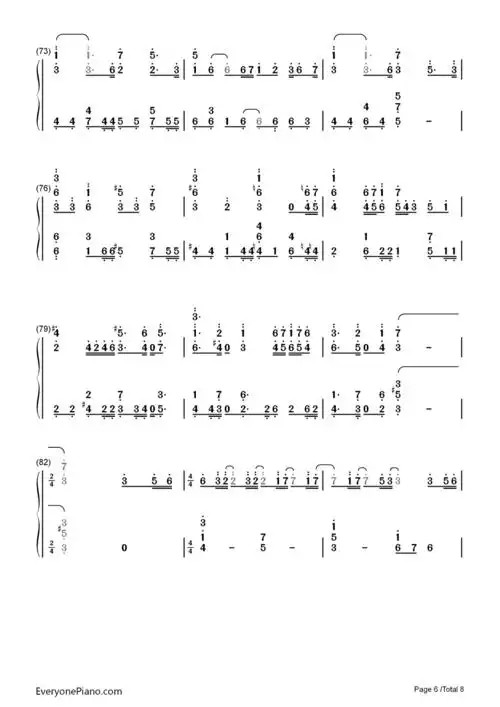 sakura-生物股长双手简谱预览6