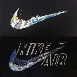 nike耐克刺绣材料包对勾对号自己绣衣服上情侣材料包可绣2个图案