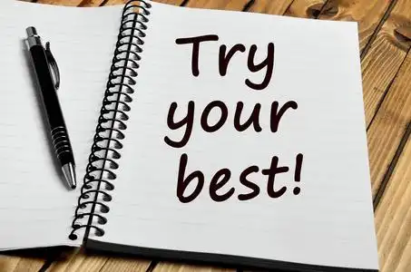 在尝试打开尝试你最好的文字,在笔记本上照片