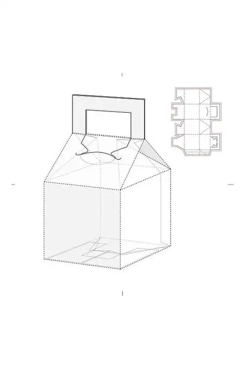 详细分解礼盒纸箱包装刀线盒展开图