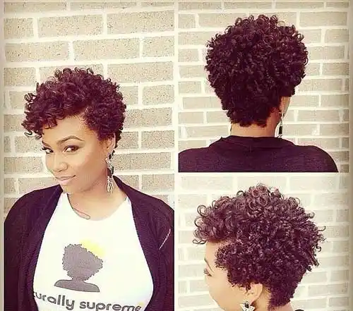 cropped short curly hairstyles black women