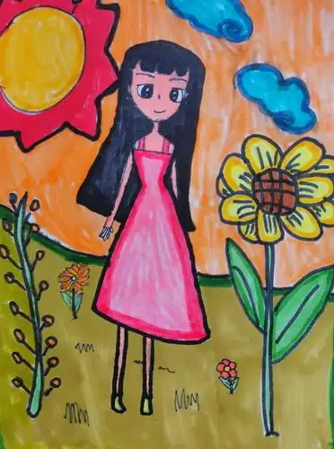 快乐的一天画简单又漂亮