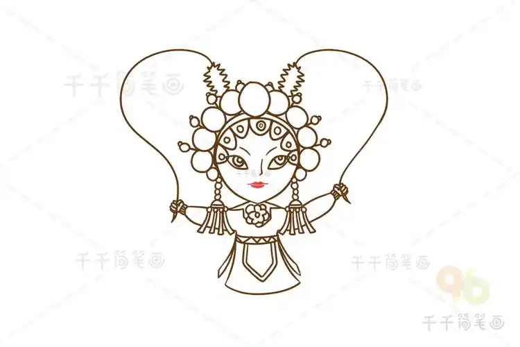 花旦简笔画图片