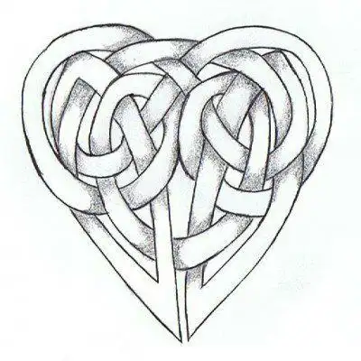 黑灰素描几何元素创意唯美心形纹身手稿