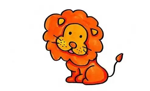 把边缘部分的颜色涂重一些,简单的狮子简笔