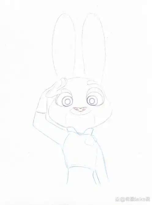 简单画个朱迪(步骤图) 《疯狂动物城》里面比较喜欢小兔子警官…可爱