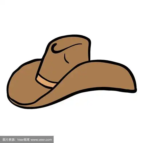牛仔帽的卡通