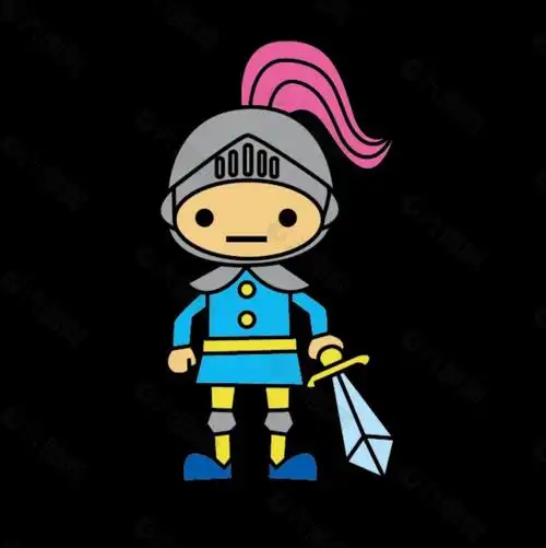 卡通女战士图案元素