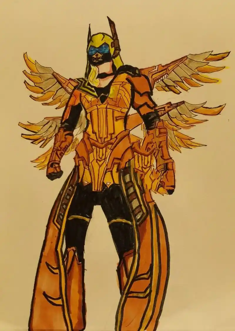 画和平精英黄金风衣 应粉丝要求,手绘和平精英黄金风衣.