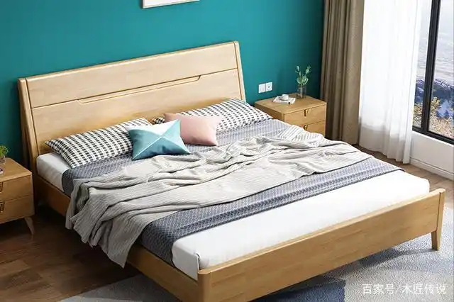自然的原木色,极简风的北欧实木床,让生活充满向往