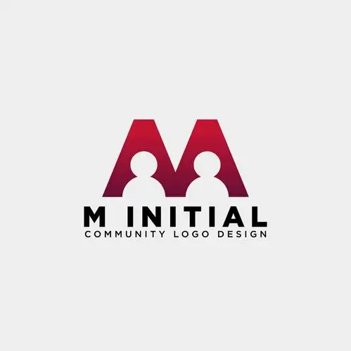 字母m社区人类标志模板矢量插图图标元素隔离