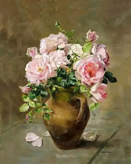 英国画家安妮科特里尔静物花卉油画作品欣赏
