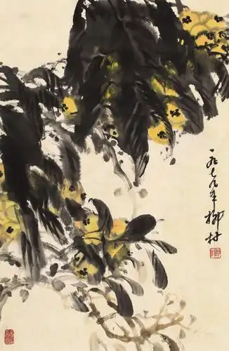 0130 枇杷 镜片 设色纸本