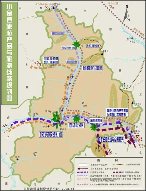小金县旅游资源线路图