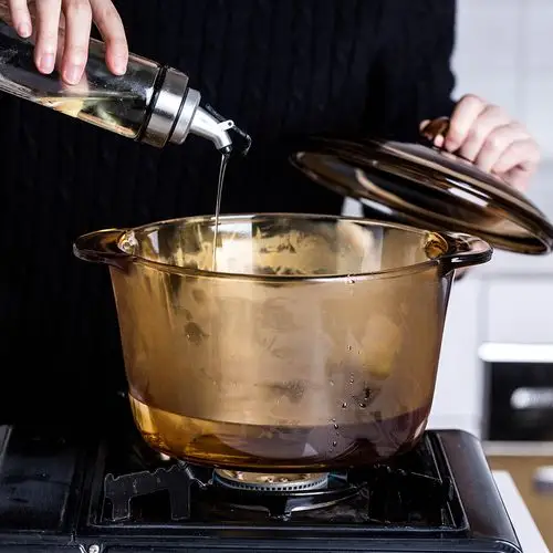 摩登主妇法国乐美雅明火直烧玻璃锅晶彩透明焖烧锅耐高温汤锅炖锅