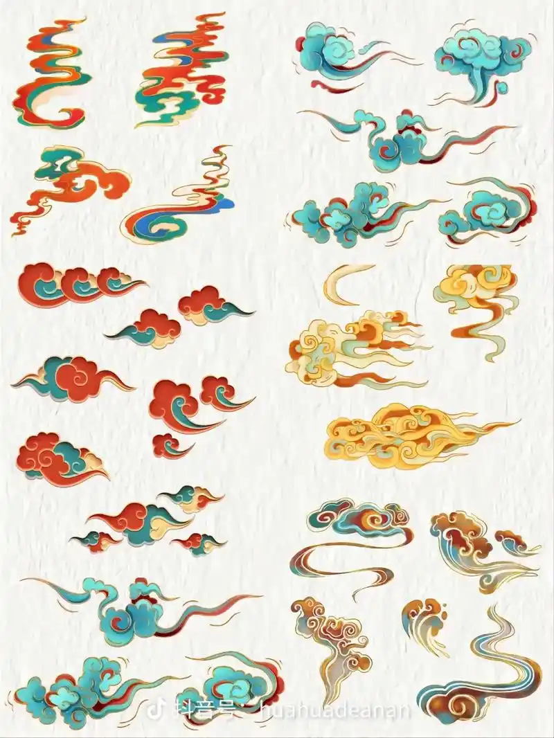 中国祥云纹素材,国风画收藏!#祥云纹图案 #国风古韵 #国画 - 抖音