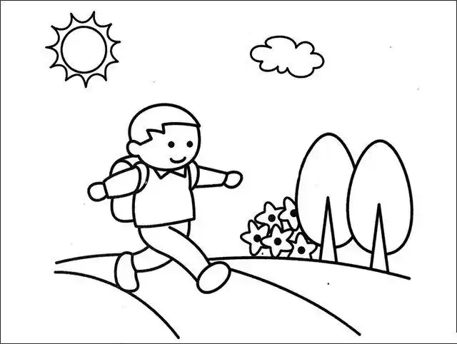 一位小学生开开心心去上学简笔画标签:人物简笔画小学生简笔画