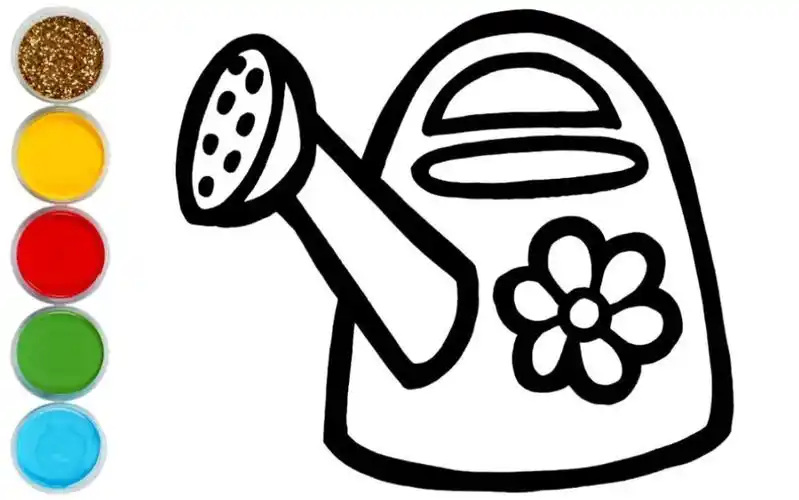 生活百科简笔画 水壶 一起画妈妈浇花的可爱水壶