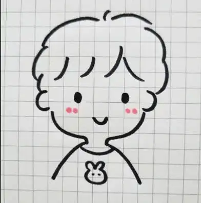 卡通可爱的男孩头像简笔画