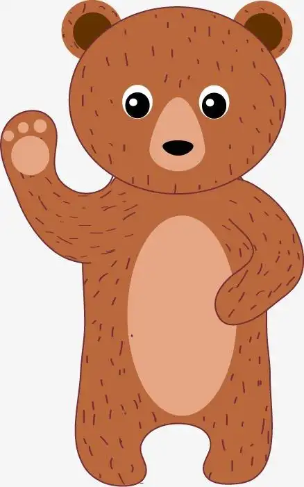 手绘卡通小熊图案