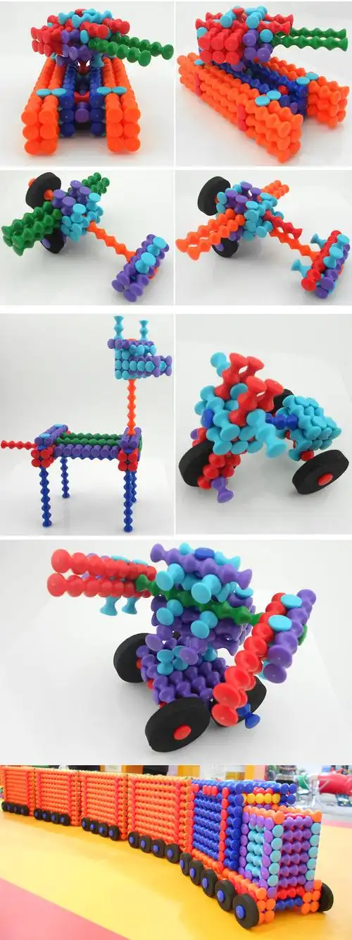 正版光华竹节棍玩具 思维积木拓展建构拼插组合 柔性启