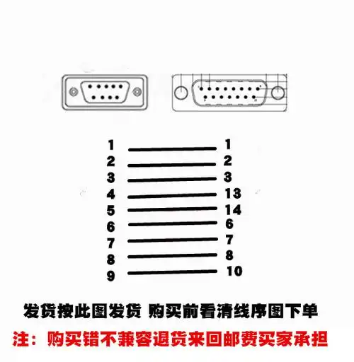 rs232转15针两排连接线com口db9针转db15针电子称信号数据串口线9母转