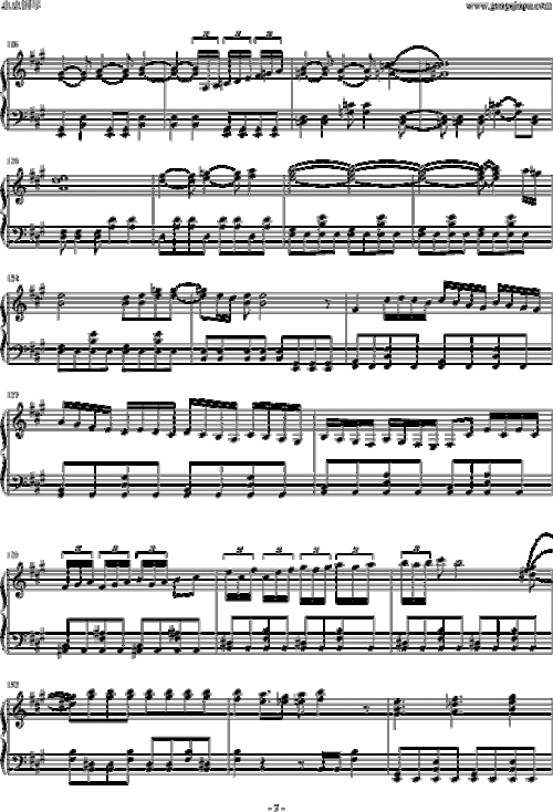 数码宝贝1 butterfly 片头曲 加强版 数码宝贝 钢琴谱 五线谱