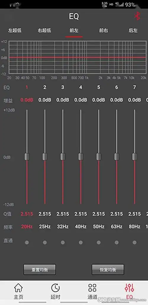 中低音和超低的eq段数为10 10 6合计26段,完全满足调音的需求,毕竟eq