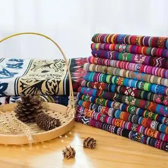 民族风布料棉麻云南丽江名族风桌布复古麻布波西米亚面料沙发批发