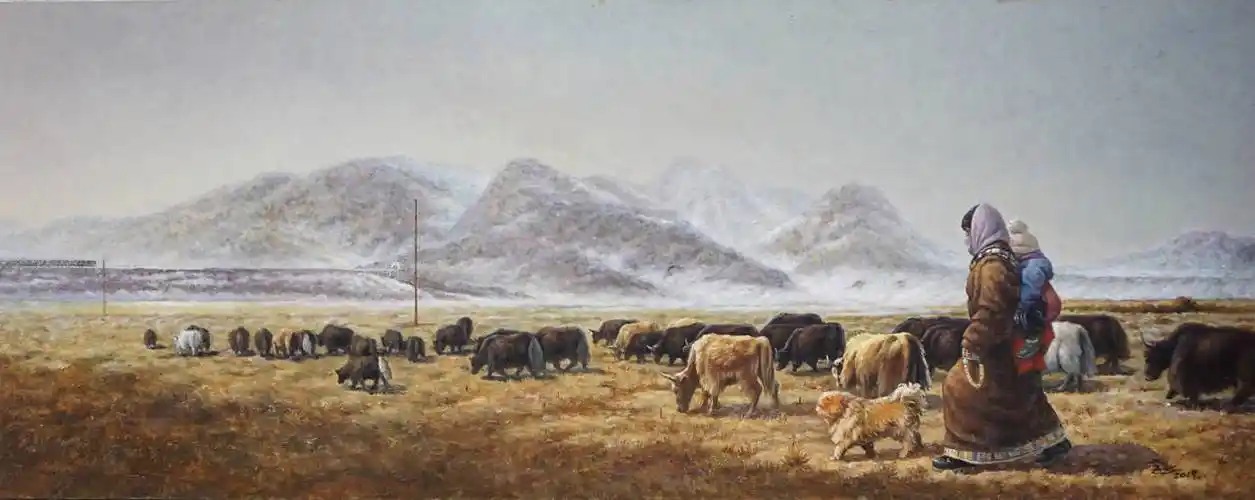 【画作赏析】李达油画:草原风情画卷展,色彩斑斓绘生活