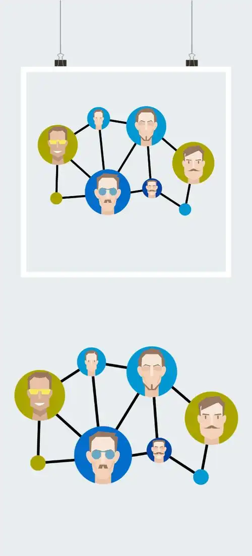 职场人物关系图插画图片
